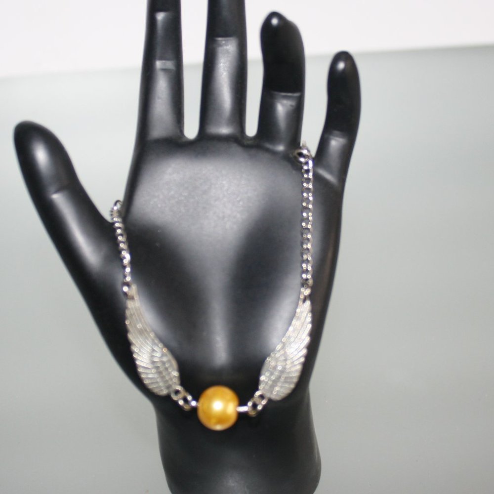3/$15 Angel Wings & Yellow Pearl Bracelet Silver Women's Fashion Jewelry